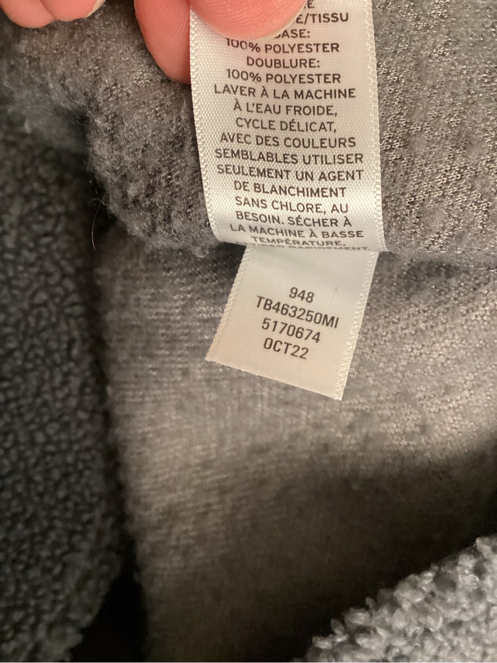 Treasure & Bond Gray Blue Teddy Sherpa Faux Shearling Shacket Jacket Small - Picture 10 of 12